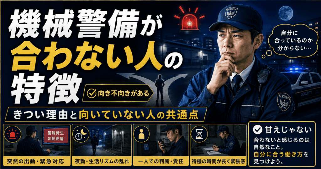 機械警備が合わない人の特徴｜きつい理由と向いていない人の共通点