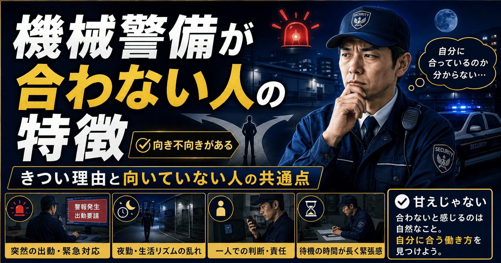 機械警備が合わない人の特徴｜きつい理由と向いていない人の共通点