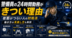 警備員の24時間勤務がきつい理由｜夜勤がつらい人の対処法と働き方の見直し方